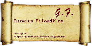 Guzmits Filoména névjegykártya